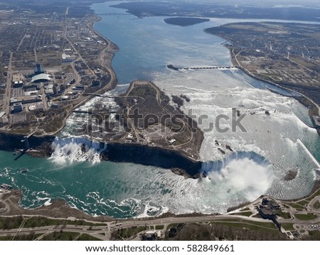 The bird eye view of the Niagara falls