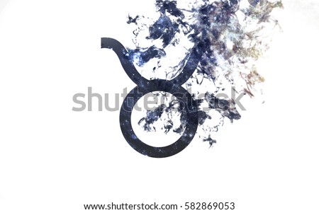 Zodiac sign - Taurus. Dust of the universe, minimalistic art. Elements of this image furnished by NASA