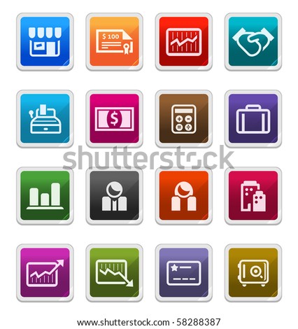 Business & Finance Sticker Icons 2 isolated over white background - sticker series