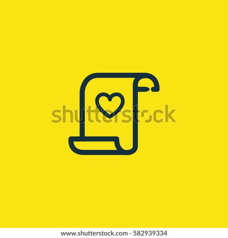 Valentine's day. Romantic design elements isolated. Thin line version. Vector illustration. Love card icon