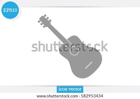 guitar icon vector illustration eps10. Isolated badge flat design for website or app - stock graphics.