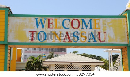 Nassau Harbor Welcome Sign