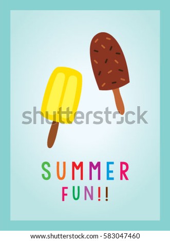 cute popsicle summer fun poster vector