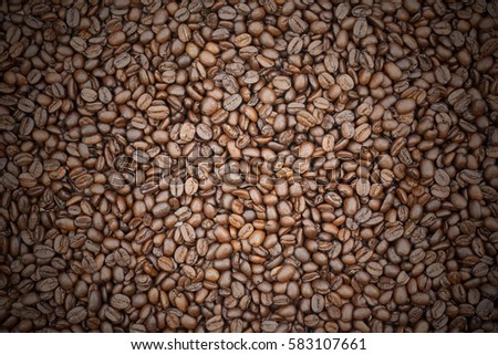 coffee beans and coffee beans vignette background