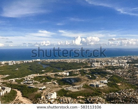 Aerial view of Salvador City in Bahia, Brazil
