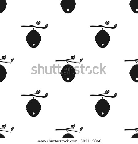 Beehive icon in black style isolated on white background. Apiary pattern stock vector illustration