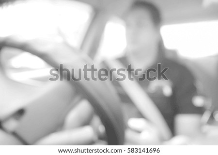 Picture blurred  for background abstract and can be illustration to article of man drive car
