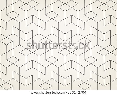Abstract geometric pattern with crossing thin dark lines on light background. Seamless linear rapport. Stylish vector texture. 