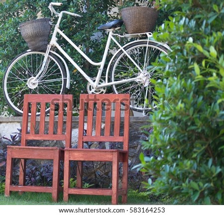 The decoration of the beautiful bicycle chair.