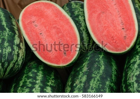 Half sliced freshness watermelon.