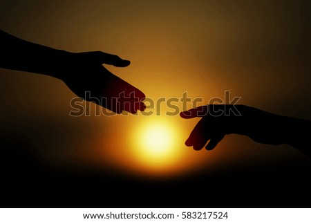 silhouette of help hand concept 