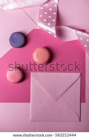 Pink square envelope