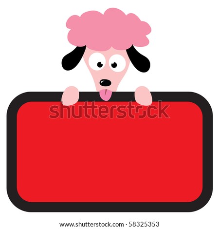 Jpeg Isolated poodle holding sign