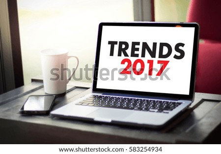 TRENDS 2017 business success  Creative thinking businessman working on laptop computer PC
