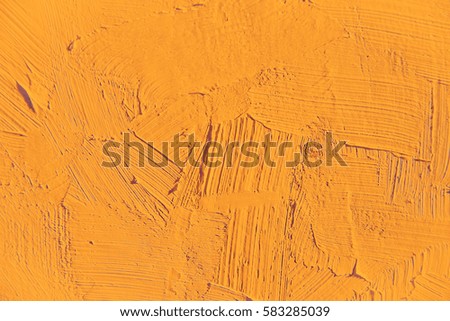 Painting closeup texture.Plain light orange color background for vivid, colorful,creative backgrounds. Oil on canvas brush strokes texture. For web and design.
