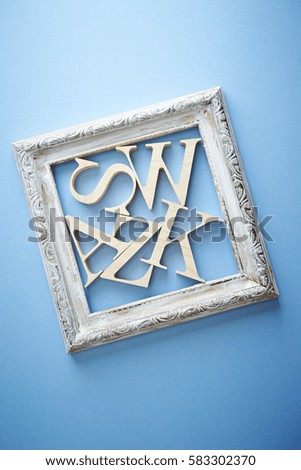 Word blocks with photo frame 