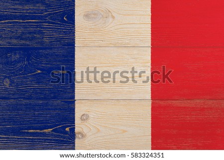 france flag painted on wooden planks