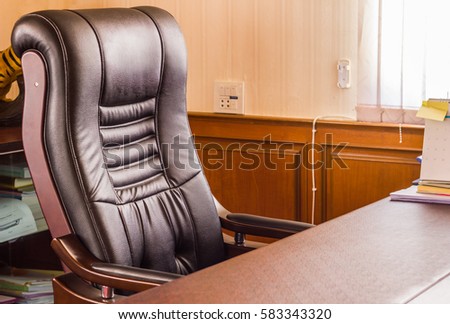 Empty workplace in office, Office for boss Royalty-Free Stock Photo #583343320
