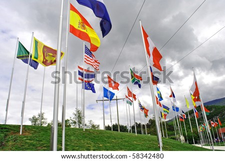 flags of all nations hosted on Colle Miravalle is where the great Peace Bell Mary Dolens