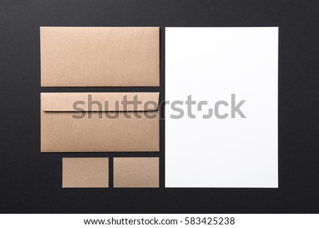 blank recycled and white paper stationery set
