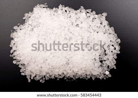 sea salt on a black background