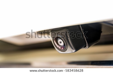 Close-up of rear view camera/Car rear camera/Car parking camera Royalty-Free Stock Photo #583458628