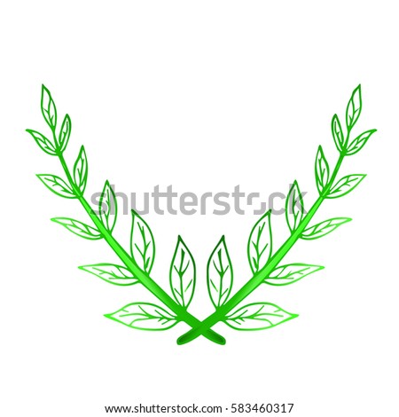 Branch with leaves on white background vector illustration. 