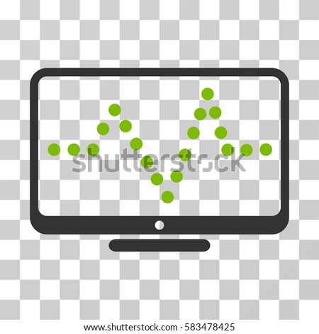 Pulse Chart vector icon. Illustration style is flat iconic bicolor eco green and gray symbol on a transparent background.