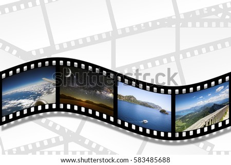 filmstrip on the white backgrounds