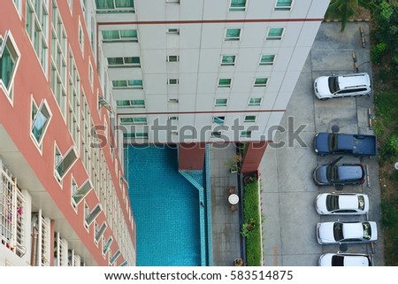 Top view photo in apartment