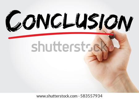 Hand writing Conclusion with marker, concept background Royalty-Free Stock Photo #583557934