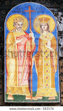 Ancient painting, Orthodox religion, Sofia, Bulgaria