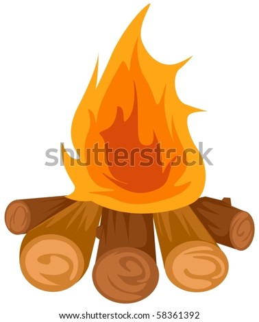 illustration of isolated camp fire on white background