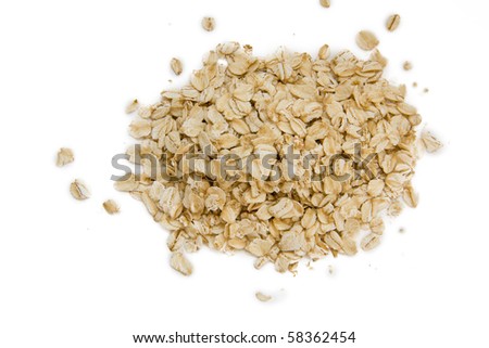 Oats flakes isolated on the white Royalty-Free Stock Photo #58362454