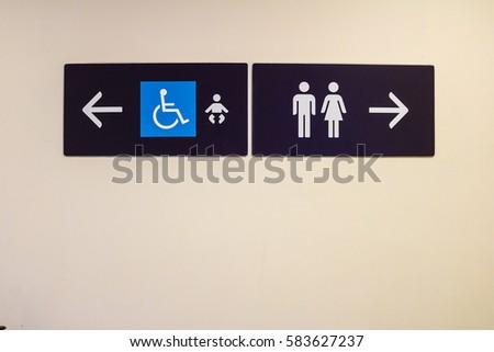 Toilet sign and direction