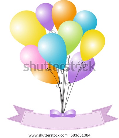 Easter banner ribbon with balloons
