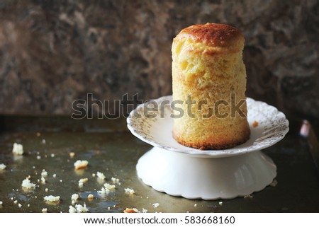 Easter Cake - Russian and Ukrainian Traditional Kulich. Food photography.