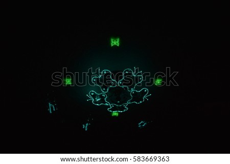 The design of the room glowing colors