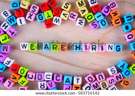 Cube dices with word We are Hiring