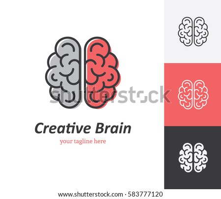 Linear brain icon in vector. Logo template