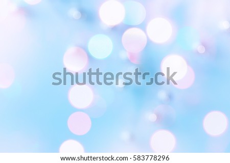 Abstract lights blur bokeh background, retro blue pink pastel tone colors