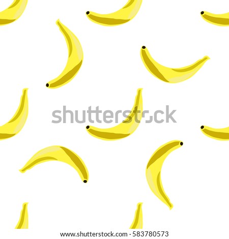 seamless pattern with hand-drawn yellow bananas. Vector illustration. Seamless pattern hand drawing a banana