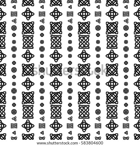 Celtic knot seamless black and white pattern. ethnic abstract background.