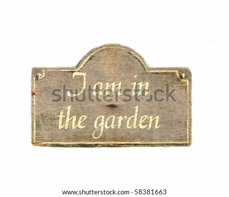 garden signboard isolated on white