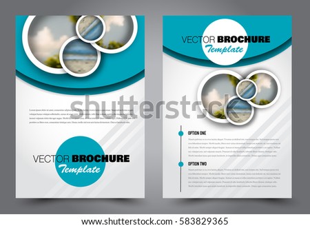 Abstract flyer design background. Brochure template. Annual report cover. Can be used for magazine, business mockup set, education, presentation. Vector illustration a4 size.  Blue color
