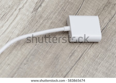 White USB to VGA connector