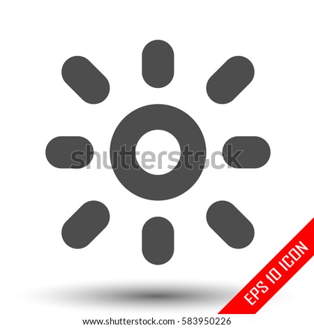 Sun icon. Simple flat logo of sun. Sun vector illustration.