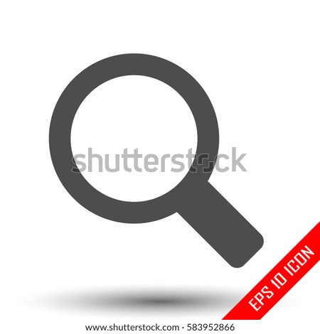 Search icon. Simple flat logo of searching sign on white background. Vector illustration.