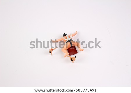the figure of Sumo Wrestler with white board