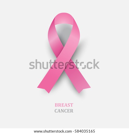 Pink Ribbon - Breast Cancer Awareness. Concept symbol breast cancer awareness month. Vector Illustration